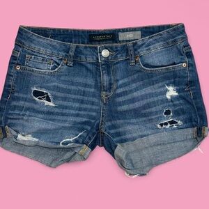Aeropostale Distressed Blue Jean Shorts